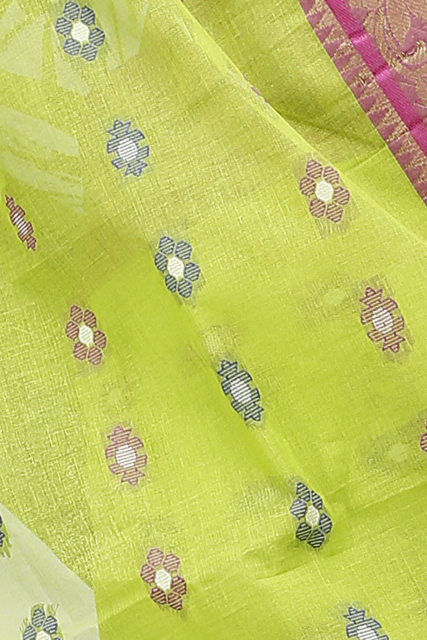 Light Green Pure Cotton Dui_Has Tant Saree (872)